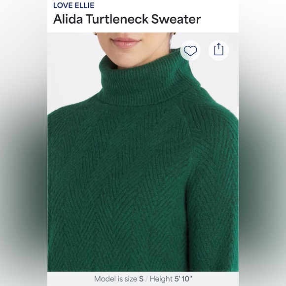 Alida Green Turtleneck Sweater by Love Ellie - Picture 4 of 6